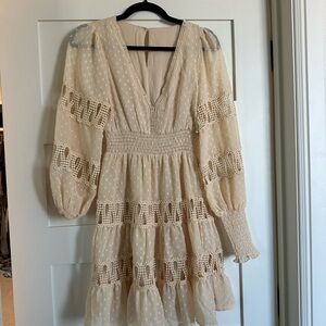 Elegant Cream Women's Dress